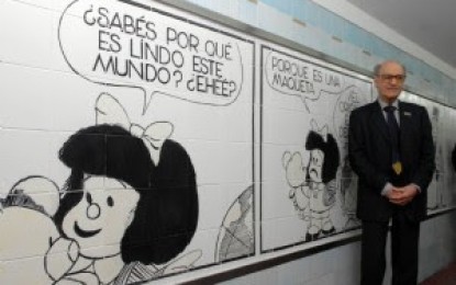 Ahora Mafalda está en las paredes del subte