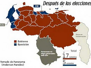 Mapa “rojo rojito” dejaron elecciones regionales 2008