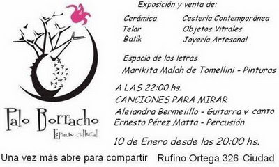 Espacio cultural Palo Borracho en enero