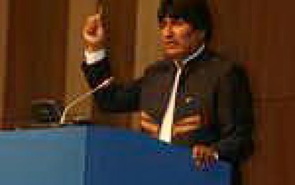 Morales defendió la coca a nombre de 10 millones de sudamericanos