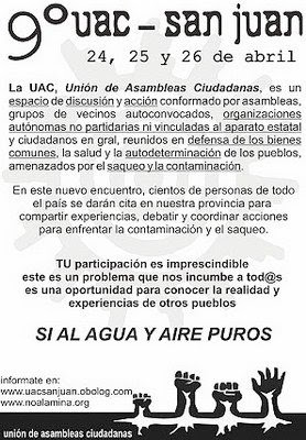 Encuentro de la Unión de Asambleas Ciudadanas – San Juan 24/26 de abril