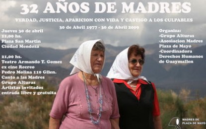 Homenaje a las Madres de Plaza de Mayo – Mendoza (30 de abril de 1977 – 30 de abril de 2009)