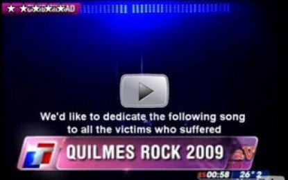 Homenaje de Radiohead a los desaparecidos en la actuación en River del 24 de marzo de 2009