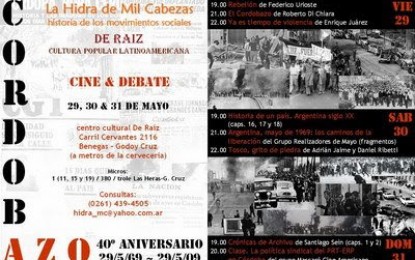 Cordobazo – 40º aniversario (29/5/1969 – 29/5/2009) – Jornadas conmemorativas de cine-debate