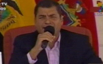 Rafael Correa rechazó un tratado de libre comercio con la Unión Europea