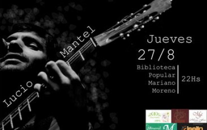 Lucio Mantel se presenta en la Biblioteca Popular Mariano Moreno de San Rafael