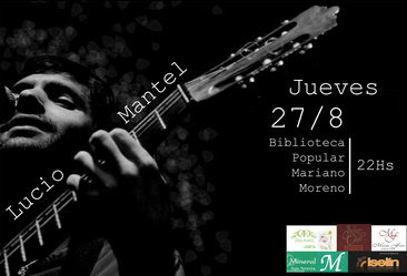 Lucio Mantel se presenta en la Biblioteca Popular Mariano Moreno de San Rafael
