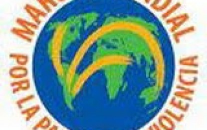 El 2 de octubre comienza la Marcha Mundial por la Paz y la No Violencia