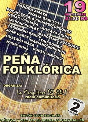 La Mosquitera FM Radio Comunitaria invita a la Gran Peña Folclórica