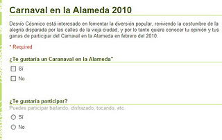 Encuesta sobre carnaval en la Alameda 2010
