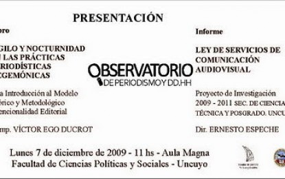 Presentación de libro sobre medios y poder en Argentina