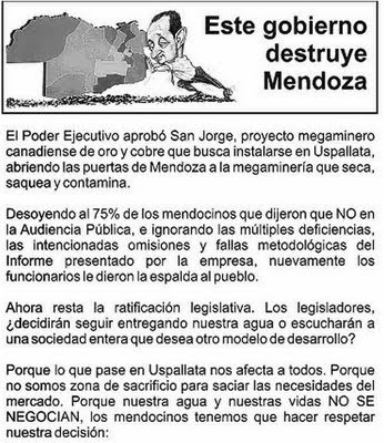 Multitudinario rechazo a la mina San Jorge de Uspallata