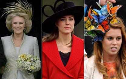 Escandalosa alharaca de medios de comunicación con una boda sobresaliente en sombreros estrafalarios