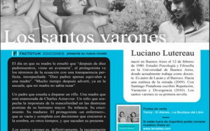 Apareció novela de Luciano Lutereau