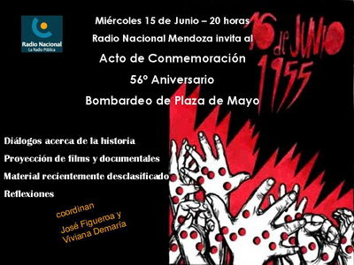 Acto de conmemoración del 56° aniversario del bombardeo a Plaza de Mayo