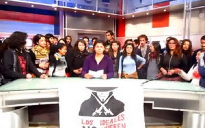Mirá el video de estudiantes chilenos que tomaron canal de televisión el miércoles 26 de octubre