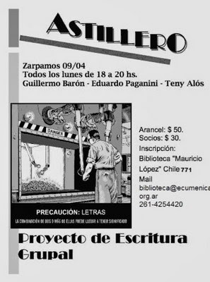 Astillero: proyecto de escritura grupal en la Biblioteca Mauricio López