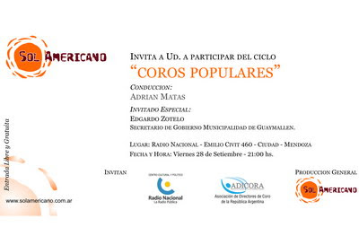 “Coros populares” en la radio pública