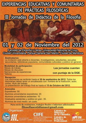 Terceras jornadas de didáctica de la filosofía