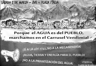 Marcha en el Carrusel vendimial “Porque el agua es del pueblo”