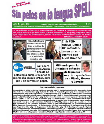 Sin Pelos en la Lengua 185 – tercer año en versión papel