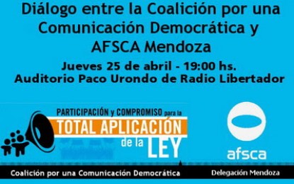 AFSCA Mendoza y la Coalición por una Comunicación Democrática realizaron reunión en Radio Libertador