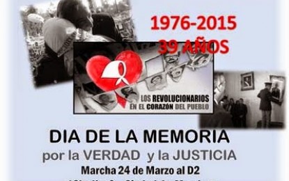 Memoria, Verdad y Justicia hoy:  Acto, balance y exigencias