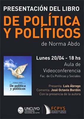 Presentación del libro «De política y políticos» de Norma Abdo