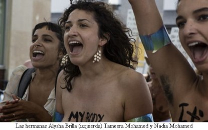 Mujeres en protesta por violación de derechos manifiestan con los pechos al descubierto