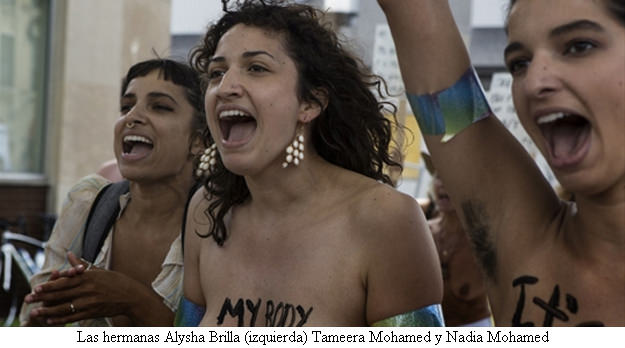 Mujeres en protesta por violación de derechos manifiestan con los pechos al descubierto