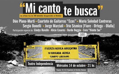Recital Solidario para colaborar en la búsqueda de desaparecidos en Mendoza