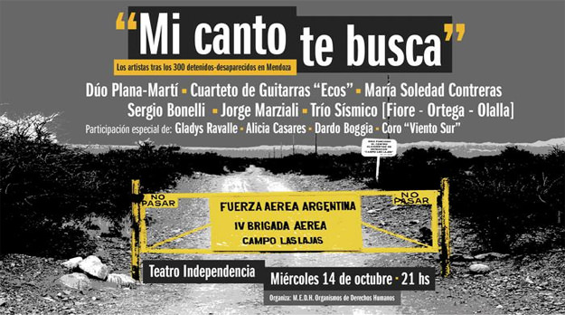 Recital Solidario para colaborar en la búsqueda de desaparecidos en Mendoza