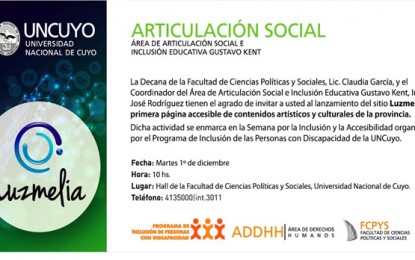 Invitación lanzamiento del sitio Luzmelia