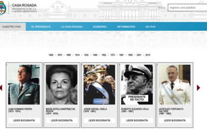 La web de la Casa Rosada incluyó a los dictadores en la «Galería de Presidentes»
