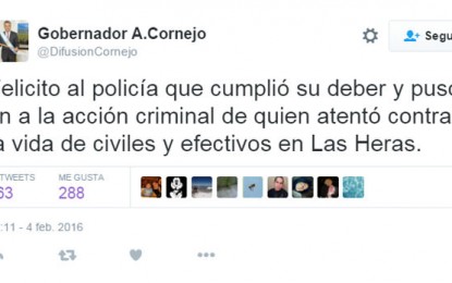Cornejo: felicitaciones y demagogia