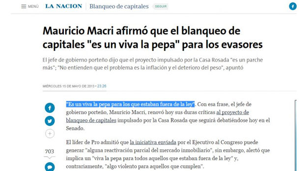 El pasado lo condena: ¿Qué opinaba Macri sobre el blanqueo en 2013?