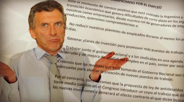 Empresas que firmaron el acuerdo con Macri ahora anuncian despidos