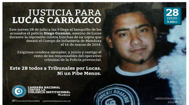 Comienza el juicio por el asesinato de Lucas Carrazco