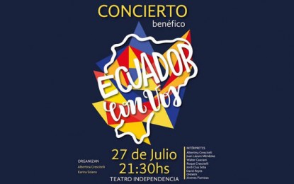 Concierto benéfico “Ecuador, con vos” en el Independencia