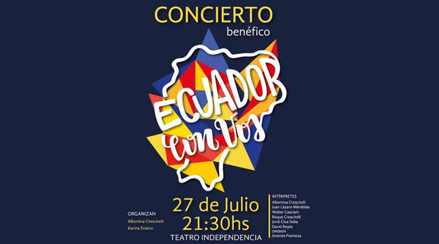 Concierto benéfico “Ecuador, con vos” en el Independencia