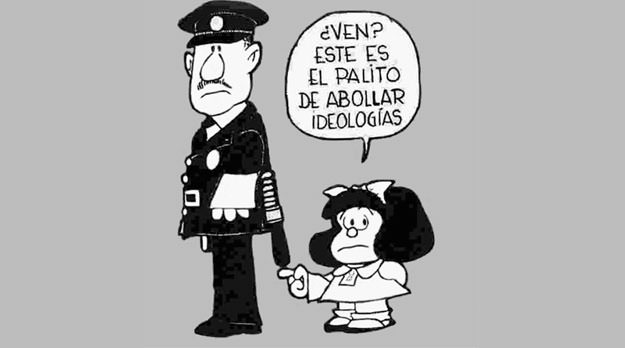 Resultado de imagen de mafalda y el palo de las ideologías