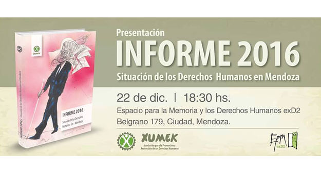 Presentación “Informe de la situación de los derechos humanos en la provincia de mendoza 2016”.