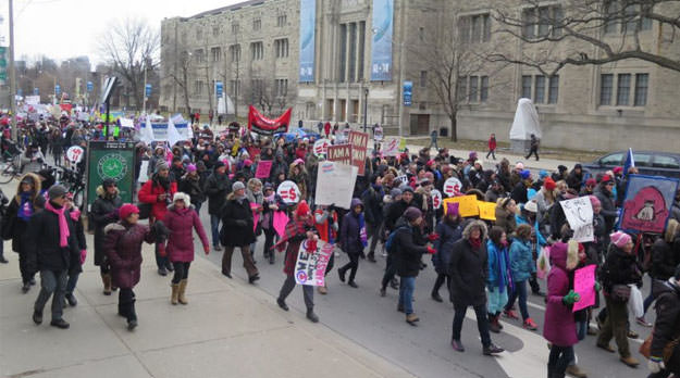 Milagro Sala en marcha de mujeres en Toronto