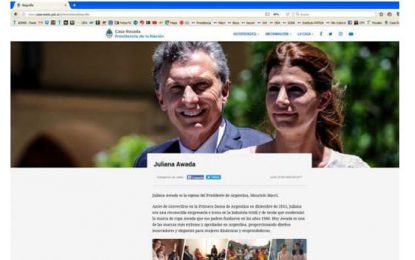 Awada publicita su marca de ropa en la web… de la Casa Rosada