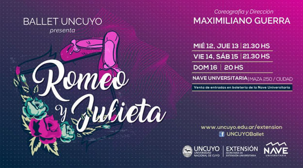 El Ballet UNCuyo presenta “Romeo y Julieta” con la dirección de Maximiliano Guerra