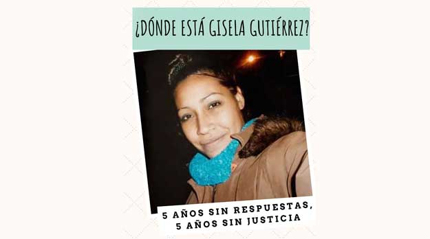 A cinco años de la desaparición de Gisela Gutiérrez exigimos justicia