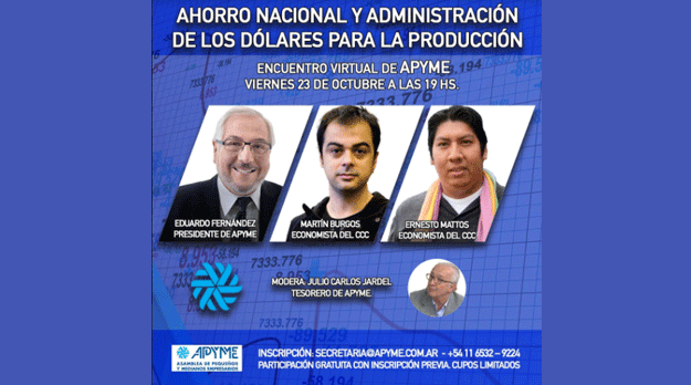 Encuentro virtual de APYME. Charla: «Ahorro nacional y administración de los dólares para la producción»