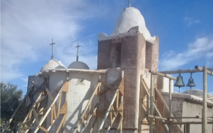 El temblor afectó la histórica Capilla de Lagunas del Rosario